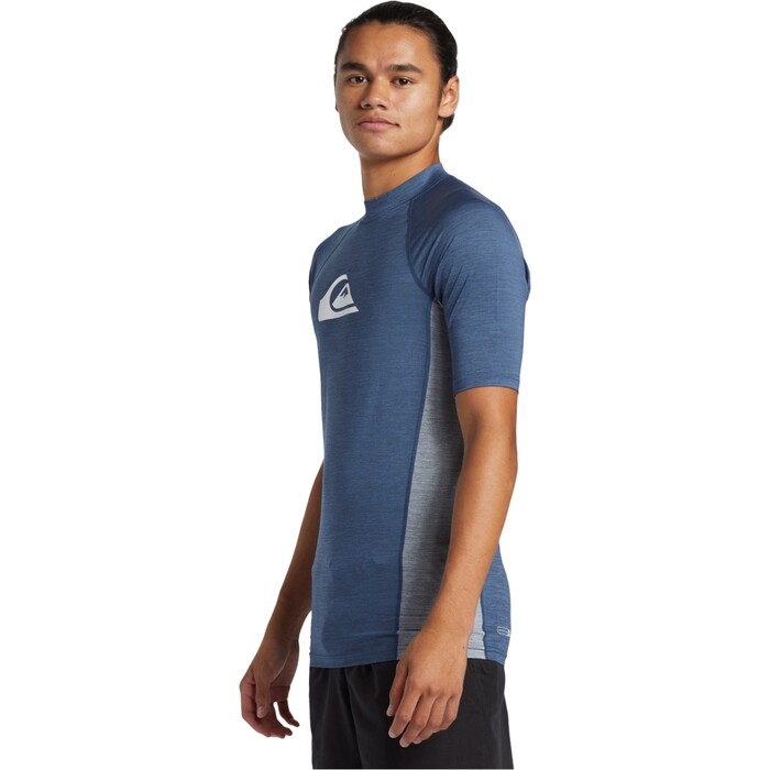 Quiksilver Mnner Comp 2024 Everyday UV50 Kurzarm-Lycra-Weste AQYWR03141 - Vintage Indigo Heather